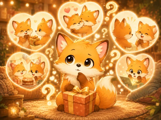 Familie mit Geschenken als Symbol für die Geschichte des Schenkens
